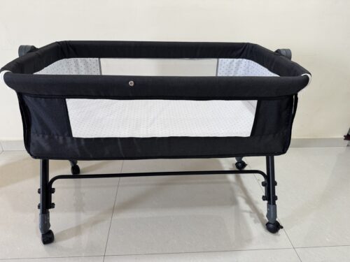 CAREIT 6-in-1 Baby Crib, Cot, Bedside Sleeper & Cradle – Dark Grey | Hardly Used