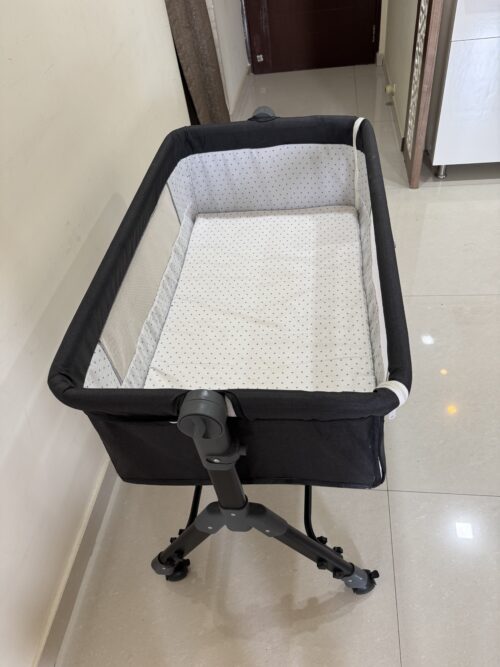 CAREIT 6-in-1 Baby Crib, Cot, Bedside Sleeper & Cradle – Dark Grey | Hardly Used