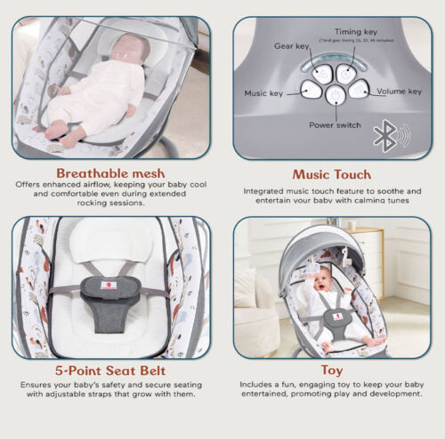 Mastela 3-in-1 Multi-Functional Electric Swing – Comfort, Safety & Innovation!