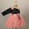 Mumkins Designer Sequins Party Frock – Black & Onion Pink | Excellent Condition