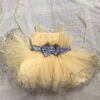 Yellow grey bow dress