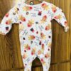 Charming White & Orange Baby Romper – 0-6 Months | Super Soft & Comfy