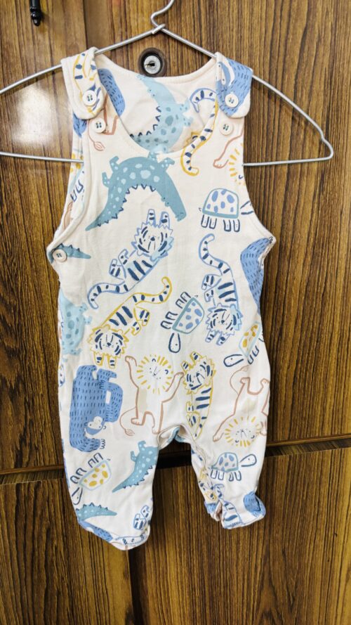 Adorable Blue & White Baby Jumpsuit – 0-6 Months | Gently Used & Ultra Comfortable