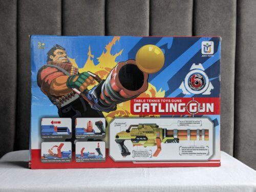Planet of Toys Ping Pong Mini Machine Gun with 6 Pieces Bowling and 6 Pieces Ping Pong Game Set for Kids/Children