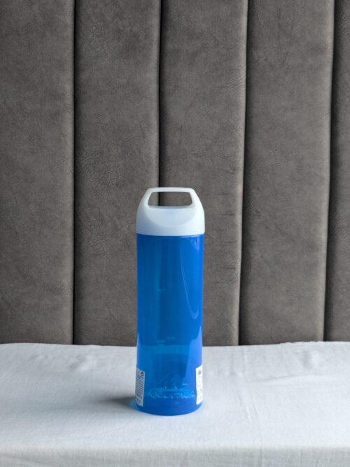 Blue Geometric Pattern Sports T-Shirt and Water Bottle