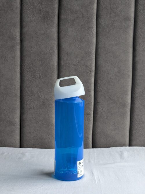 Blue Geometric Pattern Sports T-Shirt and Water Bottle