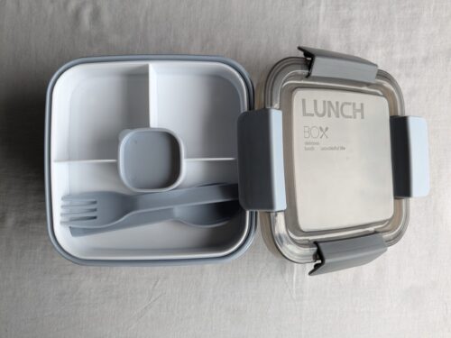 DDecora 2 Compartment Tiffin Lunchbox with Spoon n Fork FOR school and office