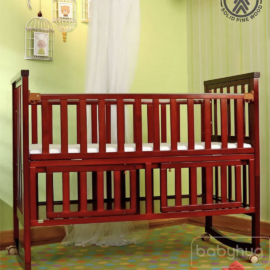 Babyhug Chester 3 in 1 Junior Bed cum Cot With Mattress- Dark Brown