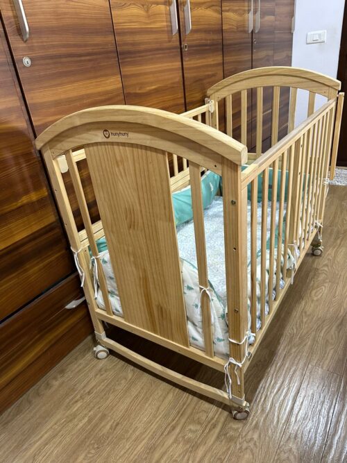 Pinewood Baby crib and Rocking swing