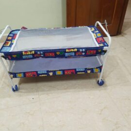 Foldable Baby Cradle with Swing & Mosquito Net – Gently Used | Blue | Local Pickup Preferred