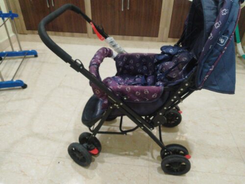 Babyhug Comfy Ride Stroller With Reversible Handle - Dark Blue