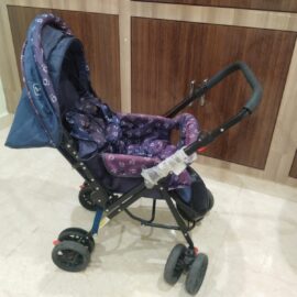 Babyhug Comfy Ride Stroller With Reversible Handle - Dark Blue