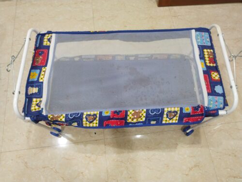 Foldable Baby Cradle with Swing & Mosquito Net – Gently Used | Blue | Local Pickup Preferred