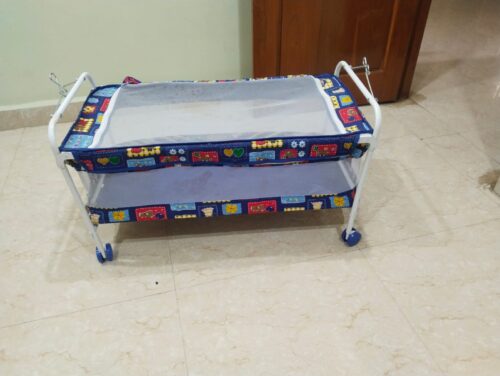 Foldable Baby Cradle with Swing & Mosquito Net – Gently Used | Blue | Local Pickup Preferred