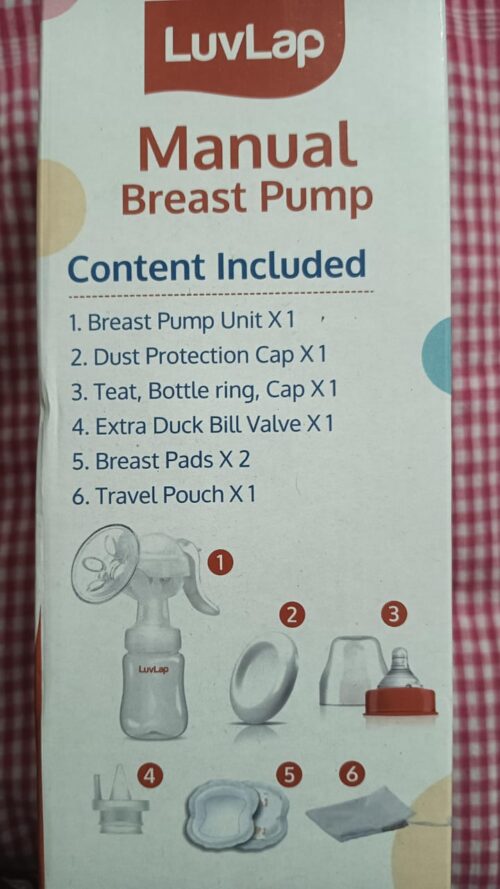 LuvLap Manual Breast Pump – 3-Level Suction | Soft Silicone Cushion | Used Gently