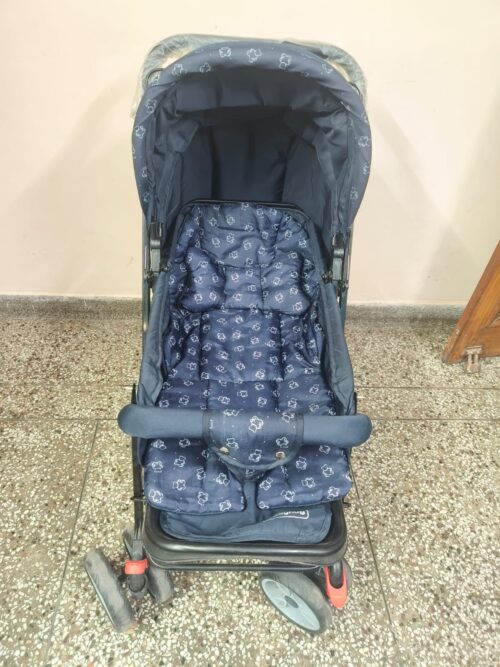 Babyhug Compact Stroller – Navy Blue | Lightweight, Gently Used