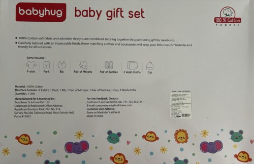 Babyhug 8-Piece Newborn Gift Set – Soft Cotton Essentials for Everyday Comfort