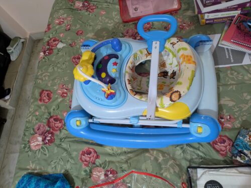 LuvLap 2-in-1 Baby Walker Cum Rocker – Blue | Gently Used | Enhances Motor Skills