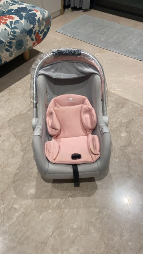 StarAndDaisy 4-in-1 Infant Car Seat cum Carrier | Gently Used | Stylish Pink & Grey