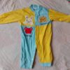T for Teddy, F for Frog Cotton Romper – Yellow & Blue