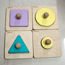 IntelliBaby Wooden Shape Puzzle Set – Montessori Magic for Little Learners!