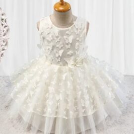 Babyhug Sleeveless Party Wear Tutu Frock – Butterfly & Bow Appliqué (Hardly Used)