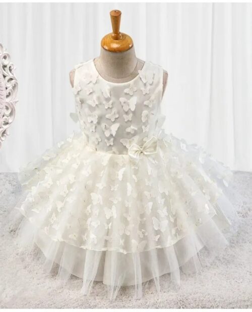 Babyhug Sleeveless Party Wear Tutu Frock – Butterfly & Bow Appliqué (Hardly Used)