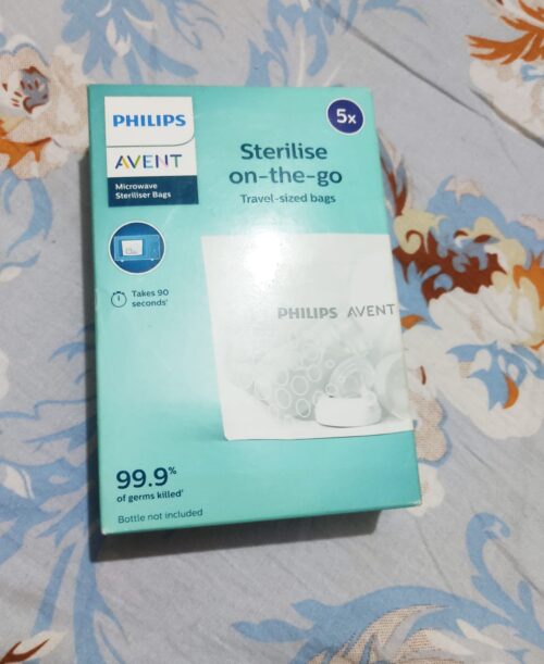Philips Avent Microwave Sterilizing Bags – Pack of 5 | Fast, Portable & Chemical-Free Sterilization