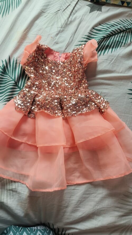 Party Wear Frock for Girls - Pink