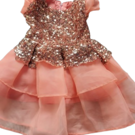 Party Wear Frock for Girls - Pink