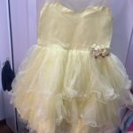 Yellow Frill Glitter Frock with Flower Appliqué – Soft Net | Worn Once