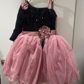 Preowned Mumkins Designer Sequins Party Frock - Black & Onion Pink | Excellent Condition