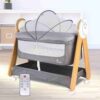 R for rabbit branded baby cradle with automatic swing, musical lullabies and a bed light