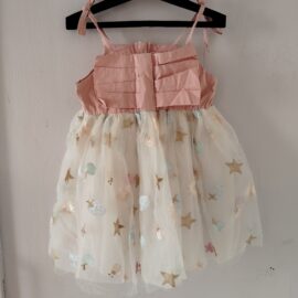 Preowned Hopscotch Girls Pink & White Sleeveless Printed Dress